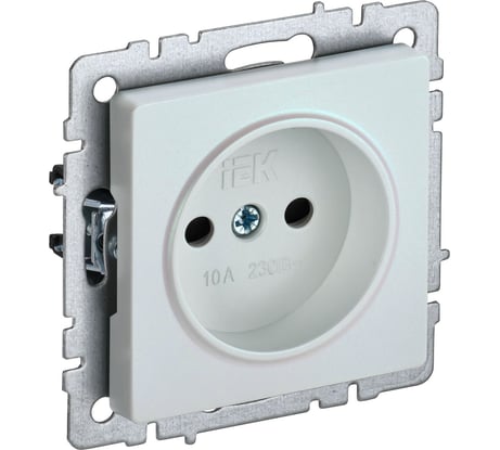 Розетка IEK Brite без заземляющего контакта, с защитными шторками 10а рсш10-2-брж жемч. BR-R13-10-K36