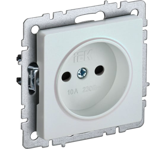 Розетка IEK Brite без заземляющего контакта, с защитными шторками 10а рсш10-2-брж жемч. BR-R13-10-K36