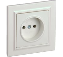 Розетка IEK Brite без заземляющего контакта и шторок 10а в сборе рср10-1-0-брж жемч. BR-R10-10-K36-F