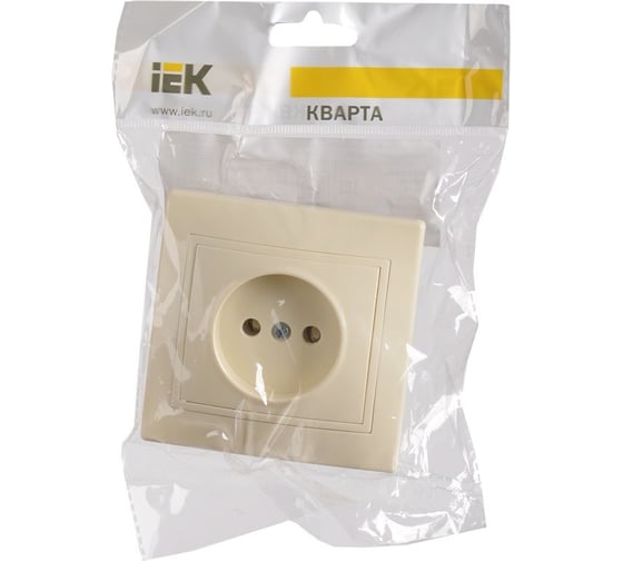 1-местная розетка IEK Рс10-2-км без заземляющего контакта и защитных шторок 10а керамика крем. ERK10-K33-10-K