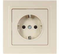 Розетка IEK Brite с заземляющим контактом и шторками 16а в сборе рср14-1-0-бркр беж. BR-R14-16-K10-F