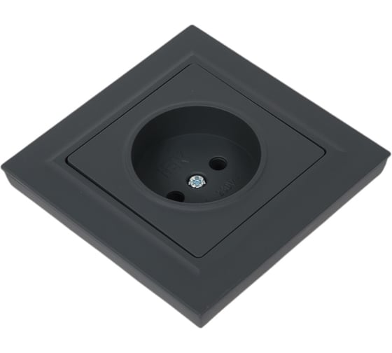 Розетка IEK Brite без заземляющего контакта и шторок 10а в сборе рср10-1-0-брг граф. BR-R10-10-K53-F
