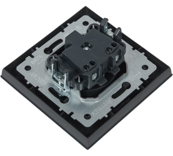 Розетка IEK Brite без заземляющего контакта и шторок 10а в сборе рср10-1-0-брг граф. BR-R10-10-K53-F