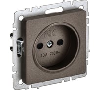 Розетка IEK Brite без заземляющего контакта, с защитными шторками 10а рсш10-2-бртб бр. BR-R13-10-K45