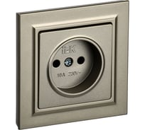 Розетка IEK Brite без заземляющего контакта и шторок 10а в сборе рср10-1-0-брш шамп. BR-R10-10-K37-F