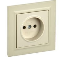 Розетка IEK Brite без заземляющего контакта и шторок 10а в сборе рср10-1-0-бркр беж. BR-R10-10-K10-F