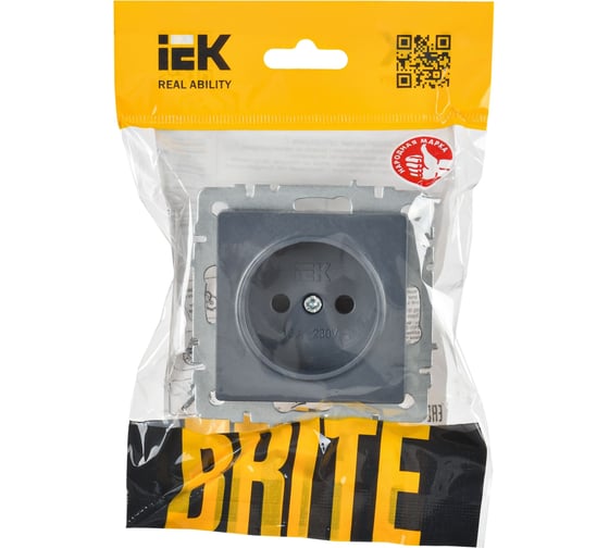 Розетка IEK Brite без заземляющего контакта, с защитными шторками 10а рсш10-2-брм мар. BR-R13-10-K35
