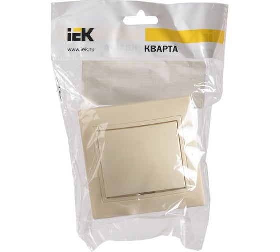 1-клавишный выключатель IEK Вс10-1-0-км 10а керамика кварта крем. EVK10-K33-10-K