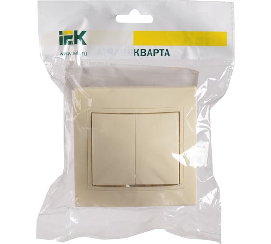 2-клавишный выключатель IEK Вс10-2-0-км 10а керамика кварта крем. EVK20-K33-10-K