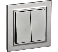 2-клавишный выключатель IEK Brite 10а в сборе вср10-2-0-брс сталь BR-V20-0-10-K46-F