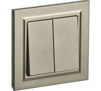 2-клавишный выключатель IEK Brite 10а в сборе вср10-2-0-брш шамп. BR-V20-0-10-K37-F