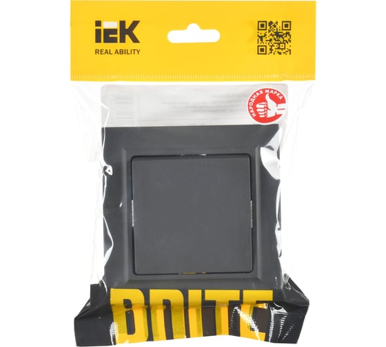 1-клавишный выключатель IEK Brite 10а в сборе вср10-1-0-брг граф. BR-V10-0-10-K53-F