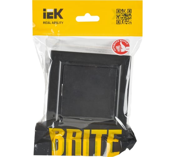 1-клавишный выключатель IEK Brite 10а в сборе вср10-1-0-брч черн. BR-V10-0-10-K02-F