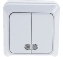 Выключатель IN HOME 2кл с подсветкой BOLLETO белый накл 7123 4680005959778