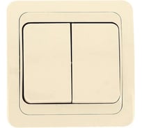 Двухклавишный выключатель EKF Лондон 10А бежевый EEV10-023-20