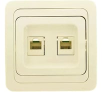 Розетка EKF Лондон RJ45+Phone бежевая EEK00-135-20