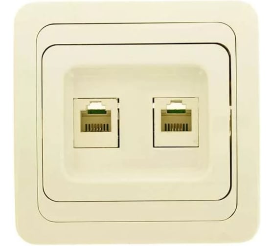 Розетка EKF Лондон RJ45+Phone бежевая EEK00-135-20