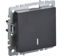 Проходной 1-клавишный выключатель IEK Brite с индикатором 10а вс10-1-7-брч черн. BR-V12-1-10-K02