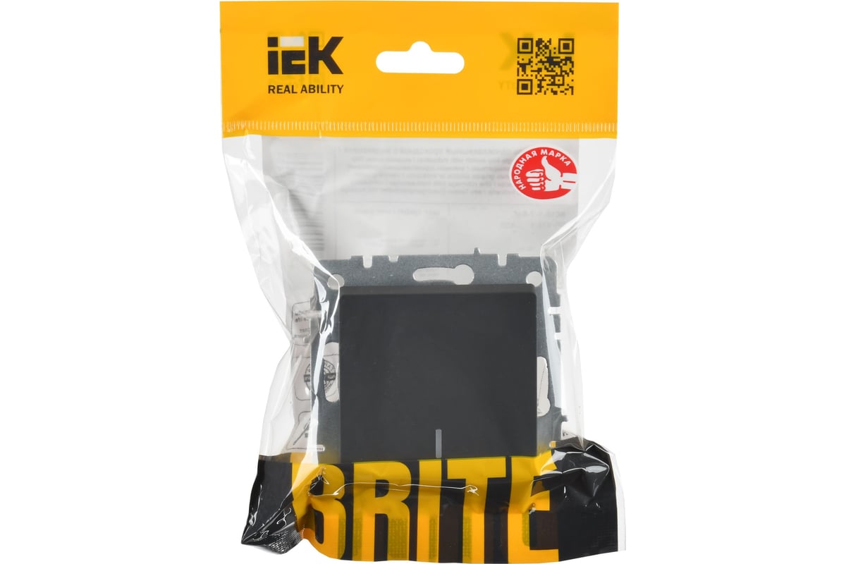Проходной 1-клавишный выключатель IEK Brite с индикатором 10а вс10-1-7 ...