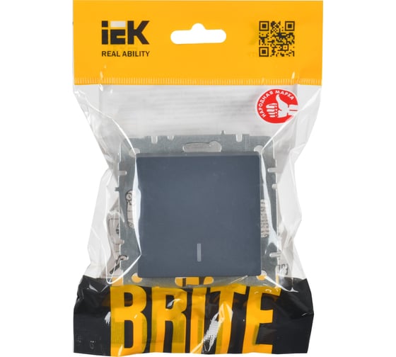 Проходной 1-клавишный выключатель IEK Brite с индикатором 10а вс10-1-7-брм мар. BR-V12-1-10-K35