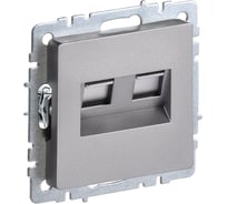 2-ная компьютерная розетка rj45 IEK Brite кат.6 рк11-2-брс сталь BR-K20-2-K46