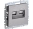 2-ная компьютерная розетка rj45 IEK Brite кат.6 рк11-2-брс сталь BR-K20-2-K46 1