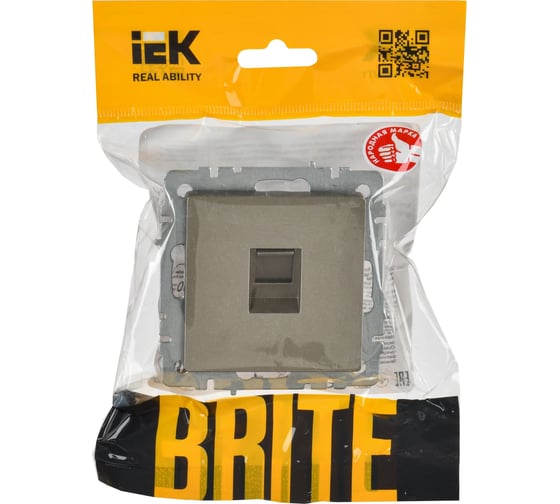 Компьютерная розетка rj45 IEK Brite кат.6 рк11-брш шамп. BR-K10-2-K37
