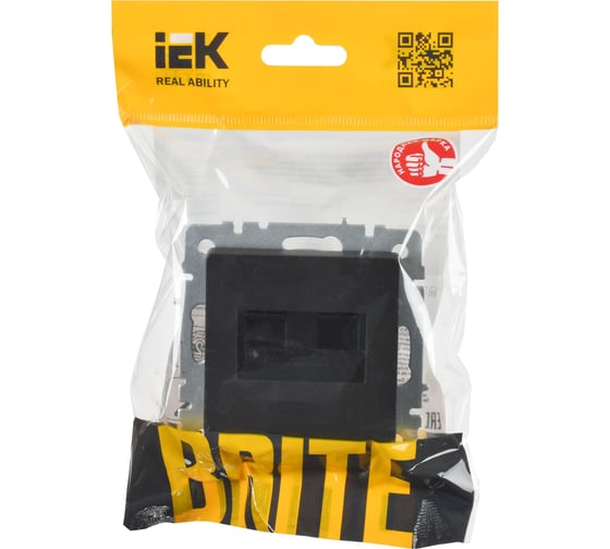 2-ная компьютерная розетка rj45 IEK Brite кат.6 рк11-2-брч черн. BR-K20-2-K02