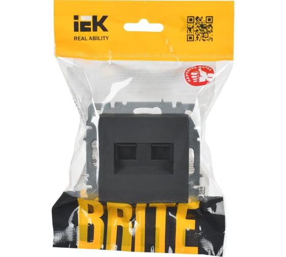 2-ная компьютерная розетка rj45 IEK Brite кат.6 рк11-2-брг граф. BR-K20-2-K53