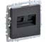 2-ная компьютерная розетка rj45 IEK Brite кат.6 рк11-2-брг граф. BR-K20-2-K53 1