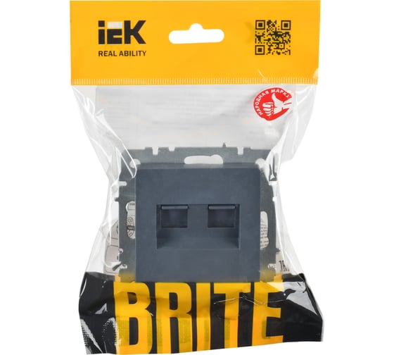 2-ная компьютерная розетка rj45 IEK Brite кат.6 рк11-2-брм мар. BR-K20-2-K35