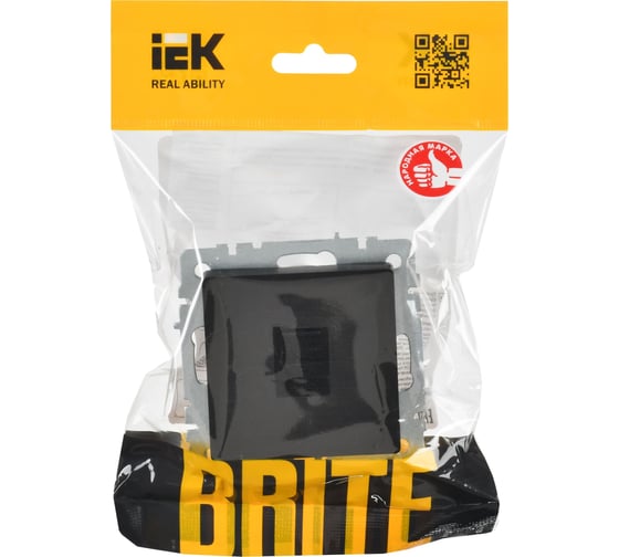 Компьютерная розетка rj45 IEK Brite кат.6 рк11-брч черн. BR-K10-2-K02