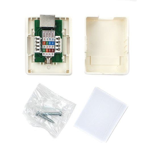 Розетка Cablexpert RJ-45 кат.STP 5e внешняя экранированная 1 порт, 110&Krone NAS212