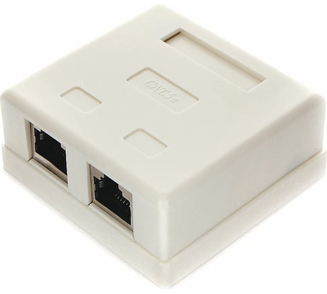 Розетка Cablexpert RJ-45 кат.STP 5e внешняя экранированная 2 портa, 110&Krone NAS214