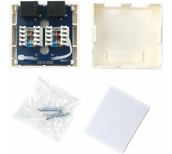 Розетка Cablexpert RJ-45 кат.6 внешняя 2 порта, 110&Krone NA218