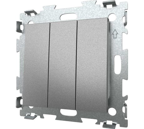 Трехклавишный выключатель CGSS серая платина "Эстетика" GL-W103-GPG