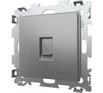 Компьютерная розетка CGSS RJ45 кат, 5e одинарная серая платина "Эстетика" GL-W201C-GPG