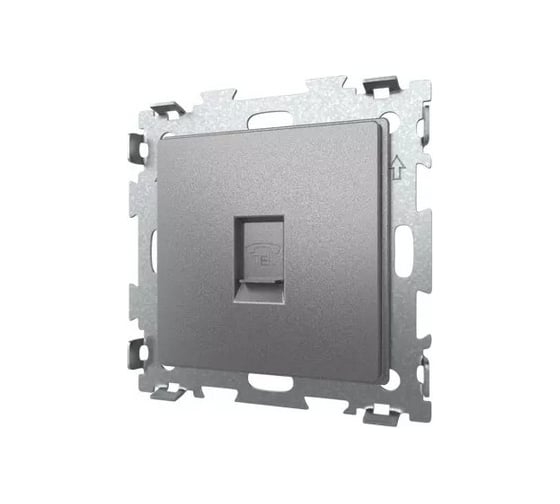 Компьютерная розетка CGSS RJ45 кат, 5e одинарная серая платина "Эстетика" GL-W201C-GPG