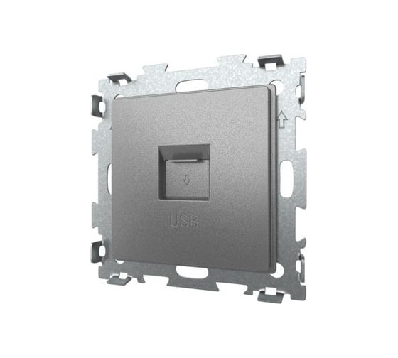 USB розетка CGSS 2,1А серая платина "Эстетика" GL-W201U-GPG