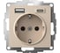 Комбинированная розетка Systeme Electric Atlasdesign песочный 16а c 2 usb a+с, 5в/2,4а, 2x5в/1,2а ATN001232 2