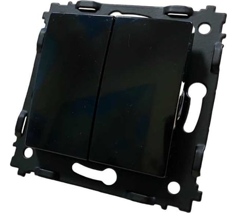 2 клавишный выключатель Econ камелия, 10А, антрацит, без рамки, K002BA