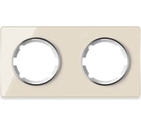 Рамка OneKeyElectro Garda для серии Florence, стеклянная, 2 поста, горизонтальная, цвет бежевый 2234930