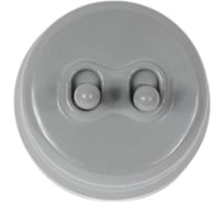 2-клавишный выключатель Bironi, пластик, цвет Титан (тумблерный) B1-232-26