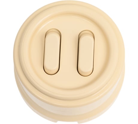 Выключатель Bironi Лизетта двухклавишный пластик цвет Песочное золото B1-222-24