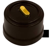 Клавишный выключатель Bironi 1-клавишный, ручка Золото B1-220-22-G