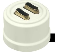 Клавишный выключатель Bironi 2-клавишный, ручка Бронза B1-222-211-B