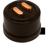 Клавишный выключатель Bironi 2-клавишный, ручка Медь B1-222-22-C