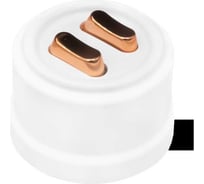 Клавишный выключатель Bironi 2-клавишный, ручка Медь B1-222-21-C