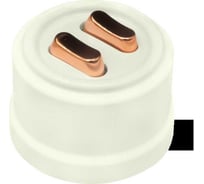 Клавишный выключатель Bironi 2-клавишный, ручка Медь B1-222-211-C