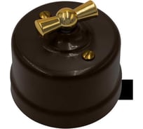 Поворотный выключатель Bironi 1-клавишный, ручка Золото B1-200-22-G